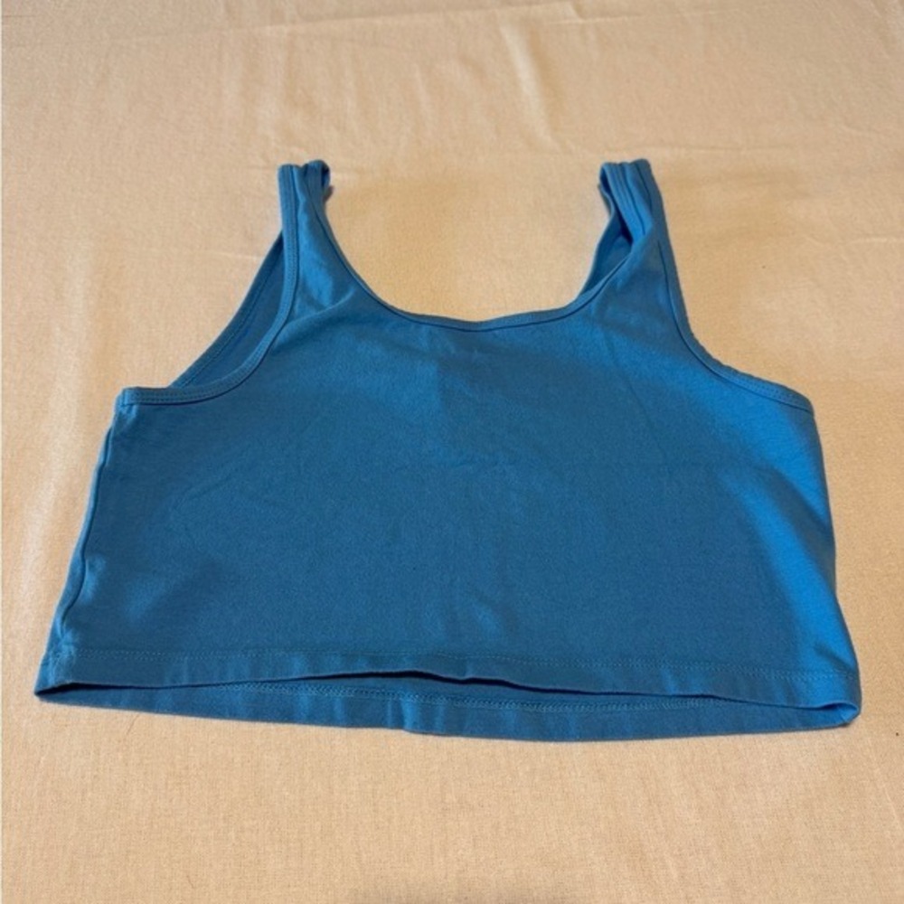 Wild Fable Blue Ribbed Crop Tank Top Women's Size Large‎ - Picture 6 of 7